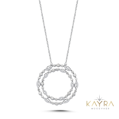 Badem Beyaz Altın Pırlanta Taşlı PK25