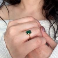 Peridot Taşlı Altın Yüzük YZ02