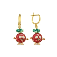 Turp Özel Tasarım Altın Küpe 129