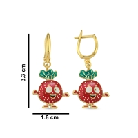 Turp Özel Tasarım Altın Küpe 129