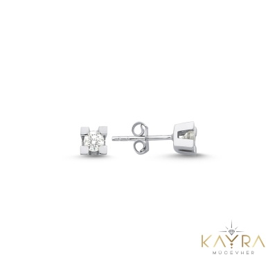 0.62 Karat Pırlanta Tektaş Küpe PTK47