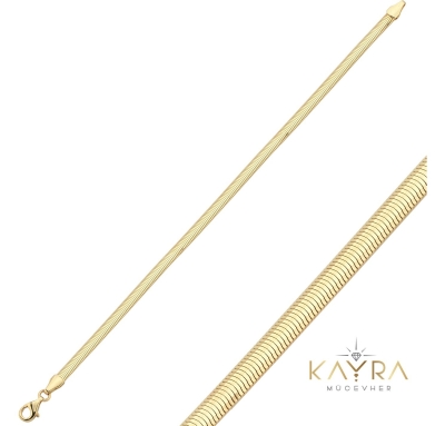 4 mm Balık Sırtı Altın Bileklik AÇB03