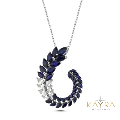 Sarmaşık Safir Taşlı Kolye  PK02
