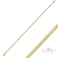 3 mm Balık Sırtı Altın Bileklik AÇB01