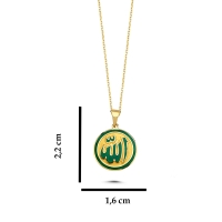 Allah Yazılı Mineli Altın Kolye AK97