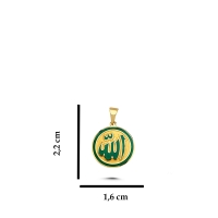 Allah Yazılı Mineli Altın Kolye Ucu AH92