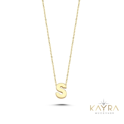Sade S Harfli Altın Kolye BM128