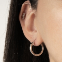 Beyaz Altın Halka Küpe AHK44