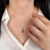 Kurbağa Mineli Altın Kolye AK397