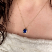 Mavi Topaz Taşlı Altın Takım TKM07