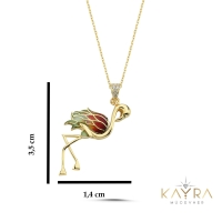 Flamingo Mineli  Altın Kolye AK20