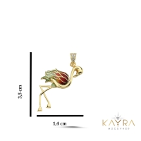 Flamingo Mineli  Altın Kolye AK20