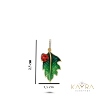 Mineli Yaprak ve Uğurböceği Kolye AH39
