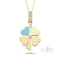 Mineli Yonca Altın Kolye AH128