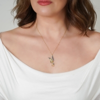  Prenses Anka Kuşu Firuze Taşlı Altın Kolye AK03