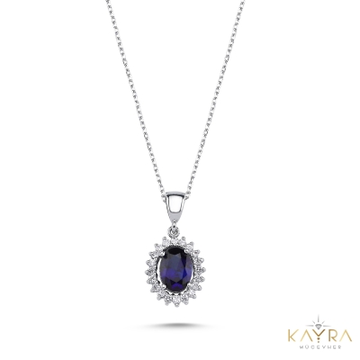 Safir ve Pırlantalı Kolye PÇK42