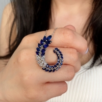 Sarmaşık Safir Taşlı Kolye  PK02