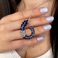 Sarmaşık Safir Taşlı Kolye  PK02