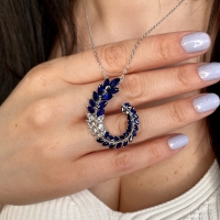Sarmaşık Safir Taşlı Kolye  PK02