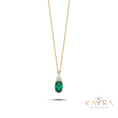 Peridot Altın Kolye AKM82