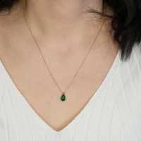 Peridot Damla Taşlı Altın Kolye AKM11