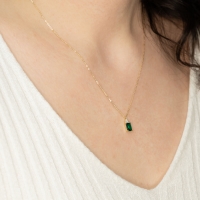 Peridot Taşlı Altın Kolye AKM22