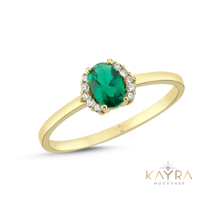 Peridot Taşlı Altın Yüzük YZ13
