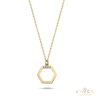 Petek Pırlanta Taşlı  Kolye PÇK40