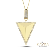 Piramit Altın Taşlı Kolye Ucu AH124