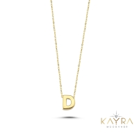 Sade D Harfi Altın Kolye BM112