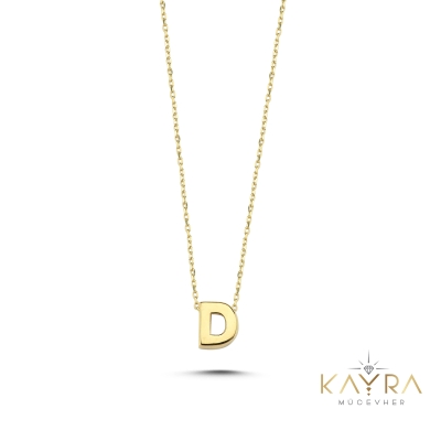 Sade D Harfi Altın Kolye BM112
