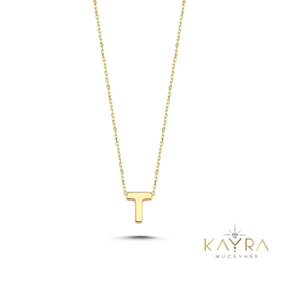 Sade T Harfi Altın Kolye BM130