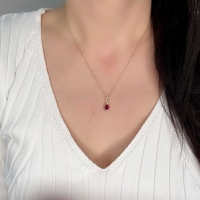 Yakut ve Pırlanta Taşlı Kolye PÇK109
