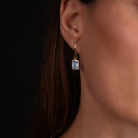 Akuamarin Taşlı Altın Küpe AHK01