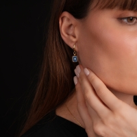 Akuamarin Taşlı Altın Küpe AHK01