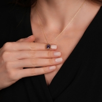 Ametist Taşlı Altın Kolye AKM08