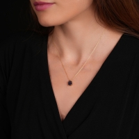 Ametist Taşlı Altın Kolye AKM08