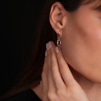 Ametist Taşlı Altın Küpe AHK08