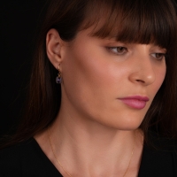 Ametist Taşlı Altın Küpe AHK08