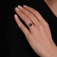 Ametist Taşlı Altın Yüzük YZ08