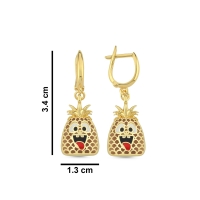 Ananas Özel Tasarım Altın Küpe K179