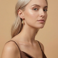 Ananas Özel Tasarım Altın Küpe K179