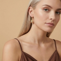 Ananas Özel Tasarım Altın Küpe K179