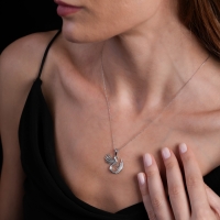 Anka Kuşu Beyaz Altın Kolye AKM466