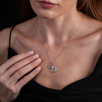 Anka Kuşu Beyaz Altın Kolye AKM466