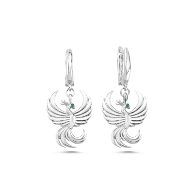 Anka Kuşu Beyaz Altın Küpe AHN975