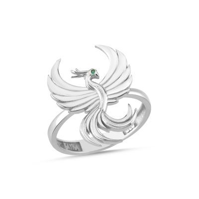 Anka Kuşu Beyaz Altın Yüzük AN509