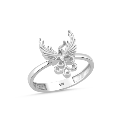 Anka Kuşu Beyaz Altın Yüzük AN529