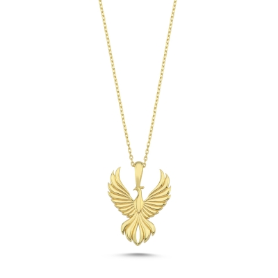 Anka Kuşu Taşsız Altın Kolye TSR460