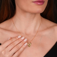 Anka Kuşu Taşsız Altın Kolye TSR460